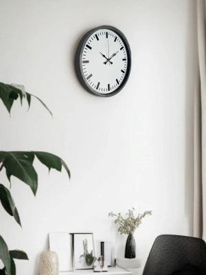 ® 36 Cm Gri Sade Dekoratif Duvar Saati