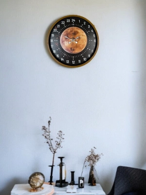 ® 36 Cm Kahverengi 24 Saat Göstergeli Duvar Saati
