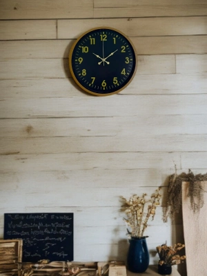 ® 36 Cm Kahverengi Gold Rakamlı Duvar Saati