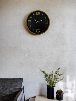 ® 36 Cm Kahverengi Gold Rakamlı Duvar Saati