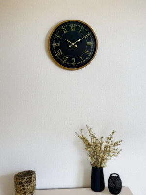 ® 36 Cm Kahverengi Gold Roma Rakamlı Duvar Saati