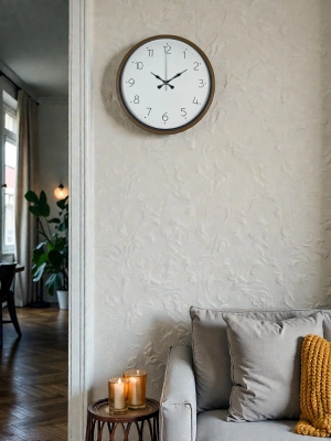 ® 36 Cm Kahverengi Sade Dekoratif Duvar Saati