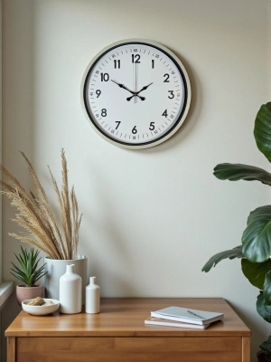 ® 36 Cm Krem Dekoratif Duvar Saati