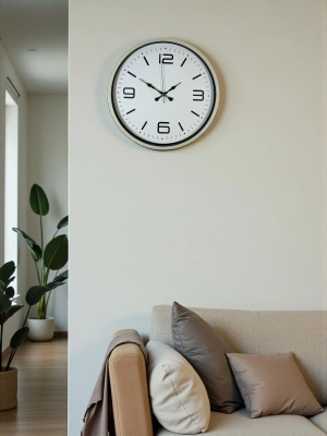 ® 36 Cm Krem Modern Dekoratif Duvar Saati