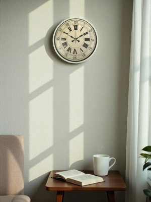 ® 36 Cm Krem Retro Tasarım Duvar Saati