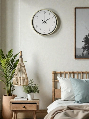 ® 36 Cm Krem Sade Dekoratif Duvar Saati