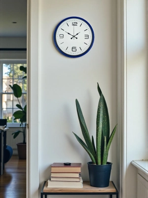 ® 36 Cm Lacivert Modern Dekoratif Duvar Saati