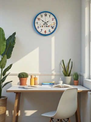 ® 36 Cm Mavi Çocuk Odası Duvar Saati