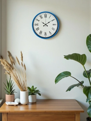 ® 36 Cm Mavi Roma Rakamlı Duvar Saati