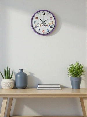 ® 36 Cm Mor Çocuk Odası Duvar Saati