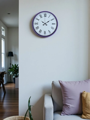 ® 36 Cm Mor Roma Rakamlı Dekoratif Duvar Saati