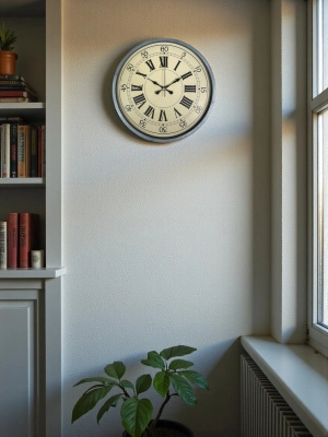 ® 36 Cm Nostalji Gri Dekoratif Duvar Saati