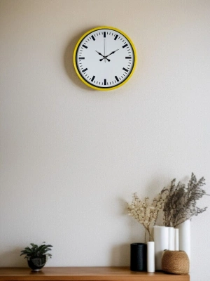 ® 36 Cm Sarı Dekoratif Duvar Saati