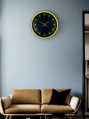 ® 36 Cm Sarı Dekoratif Duvar Saati