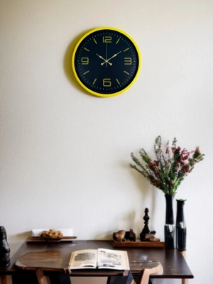 ® 36 Cm Sarı Dekoratif Duvar Saati