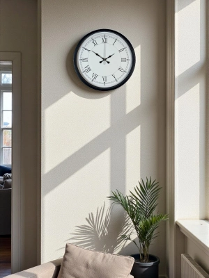 ® 36 Cm Siyah Asil Roma Rakamlı Duvar Saati