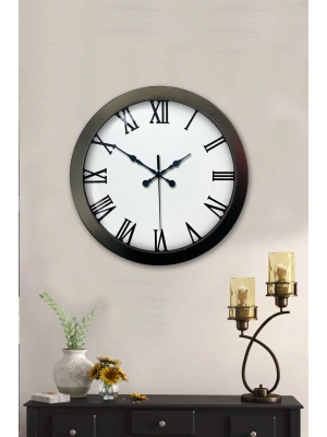 ® 36 cm Siyah Metal Roma Rakamlı Duvar Saati
