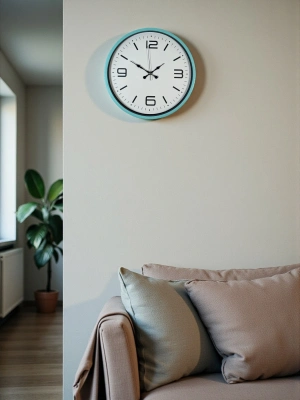 ® 36 Cm Turkuaz Dekoratif Duvar Saati