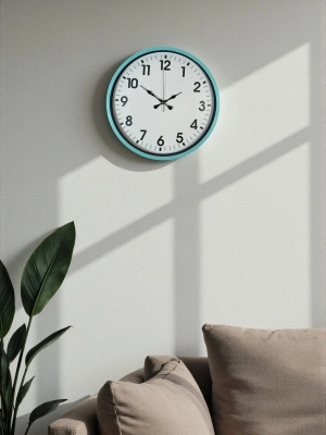 ® 36 Cm Turkuaz Dekoratif Duvar Saati