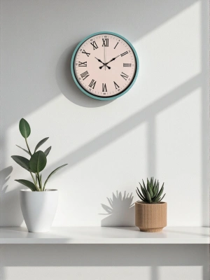 ® 36 Cm Turkuaz Roma Rakamlı Duvar Saati