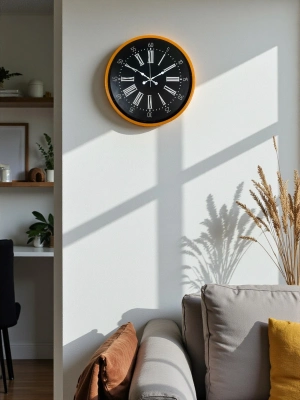 ® 36 Cm Turuncu Dekoratif Duvar Saati