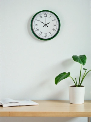 ® 36 Cm Yeşil Roma Rakamlı Duvar Saati