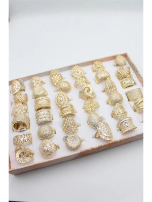 36lı Zirkon Yüzük Seti - Altın