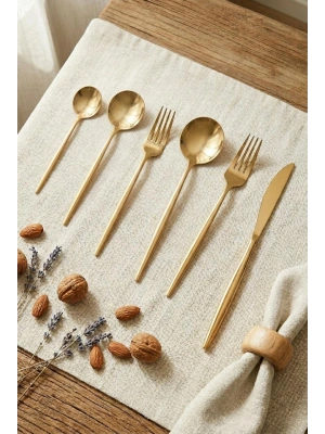 36 Parça Lüks Gold Paslanmaz Çelik Çatal Kaşık Bıçak Takımı