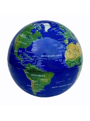 360 Derece Dönen LED Işıklı Mavi Dünya Küresi