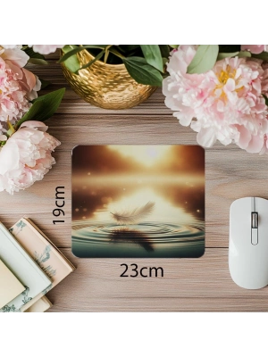 3D Dreamy Feather Tasarımlı Mouse Pad - 19x23 cm 2 mm Dikdörtgen İthal Baskılı Mouse Pad