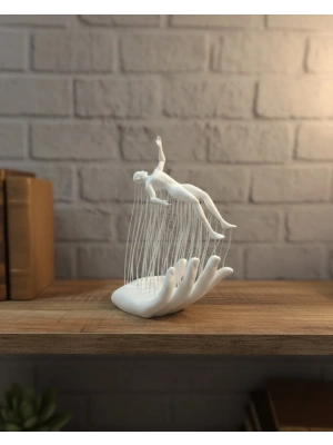 ® 3D El Formlu İnsan Figürü Beyaz Modern Ev ve Ofis Dekoru