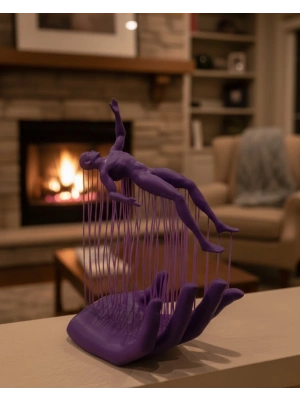 ® 3D El İnsan Figürü Mor Modern Masa Üstü Ev ve Ofis Dekoru