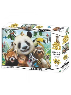 3D - Hayvanat Bahçesi Selfie 500 Parça Yetişkin Puzzle