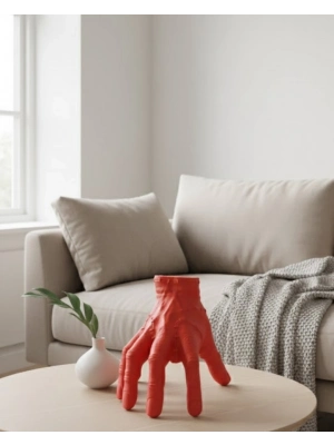 ® 3D Kırmızı El Dekor 17x16 cm Gotik ve Modern Tasarım Obje