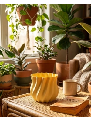 3D KIVRIMLI VAZO SARI