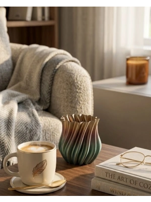 3D KIVRIMLI VAZO SİYAH