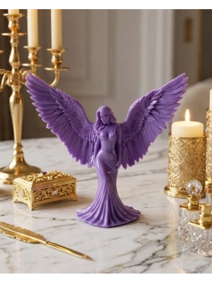 3D Lila Melek İnsan Biblo Estetik Dekoratif Obje
