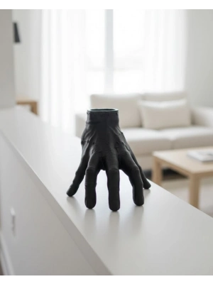 ® 3D Modern Siyah El Biblo 17x16 cm Ev ve Ofis Dekorasyonu