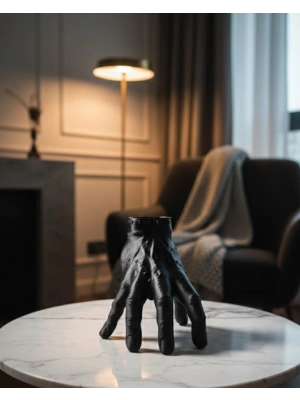 ® 3D Modern Siyah El Heykeli 27x22 cm Konsol ve Raf Üstü Dekor