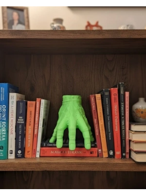 ® 3D Modern Yeşil El Heykeli 27x22 cm Raf ve Konsol Üstü Dekor