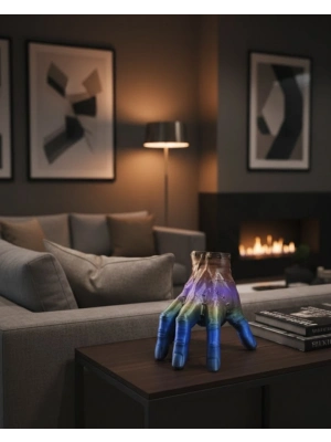 ® 3D Rengarenk El Dekoratif Heykel 27x22 cm Büyük Boy Modern Tasarım