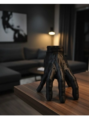 ® 3D Siyah El Dekoratif Biblo 17x16 cm Modern ve Şık Tasarım