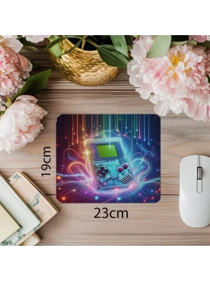 3D Stil Eski Oyun Makinesi Mouse Pad - 19x23 cm 2 mm Dikdörtgen İthal Baskılı Mouse Pad
