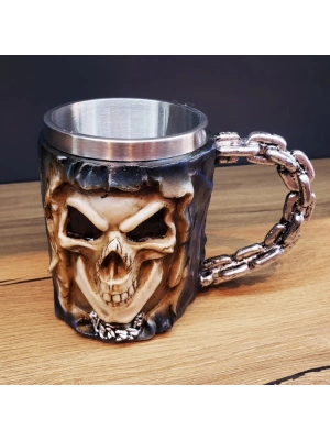 3D Tasarımlı Kurukafa Kupa Bardak