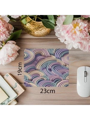 3D Tekrarlayan Yarı Daire Mousepad Tasarımı - 19x23 cm 2 mm Dikdörtgen İthal Baskılı Mouse Pad
