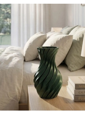 3D ÜRÜN SPİRAL VAZO YEŞİL