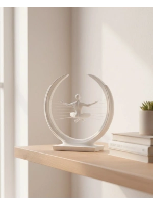 ® 3D Zen Heykeli Modern Ay Tasarımlı Meditasyon Biblosu