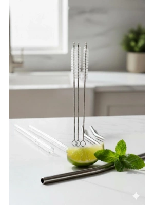 3’lü Paslanmaz Çelik Pipet Temizleme Fırçası Seti