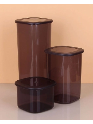 3lü Saklama Kabı - 1750-1200-550ml Koyu Şeffaf