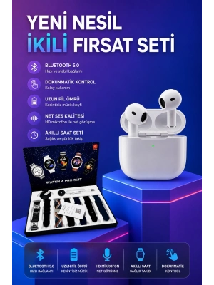 3.Nesil TWS Bluetooth Kulaklık Bluetooth Bağlantılı Akıllı Saat Amoled Ekran Plastik Hasır Kordon